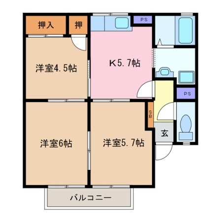 日永駅 徒歩10分 2階の物件間取画像